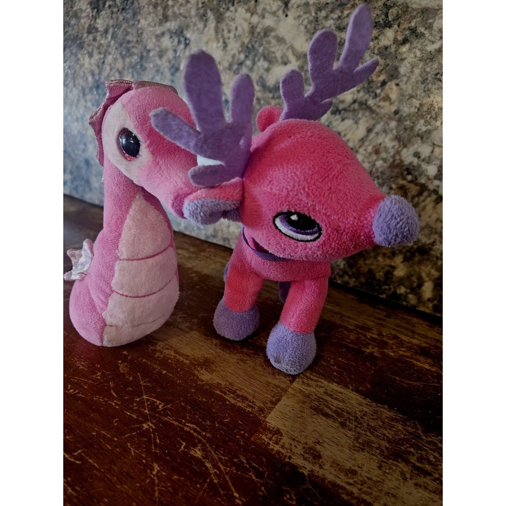 Toddler Toys. Ty Pink Seahorse  & Dan Dee Collecters Reindeer. Pink.